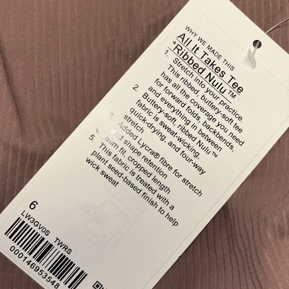 NWT Lululemon Athletica All It Takes Ribbed Nulu™ Shirt - Picture 7 of 7